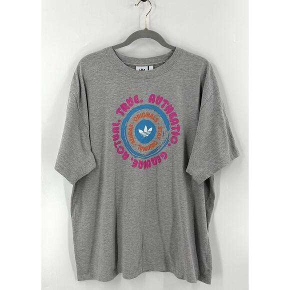 Adidas Originals Express Yourself Mens T Shirt Size 2XL Gray Graphic Crew Tee - Picture 6 of 6